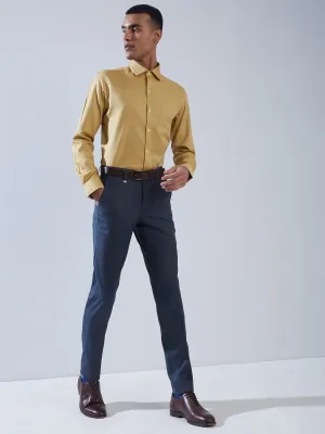 100% Cotton Yellow Slim Fit Full Sleeve Formal Mens Plain Shirt