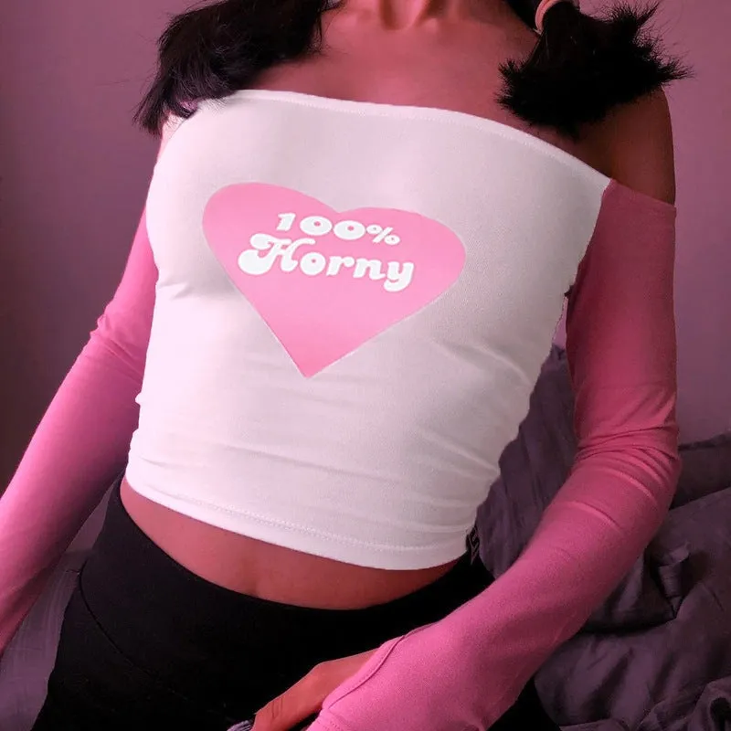 100% Horny Off The Shoulder Top