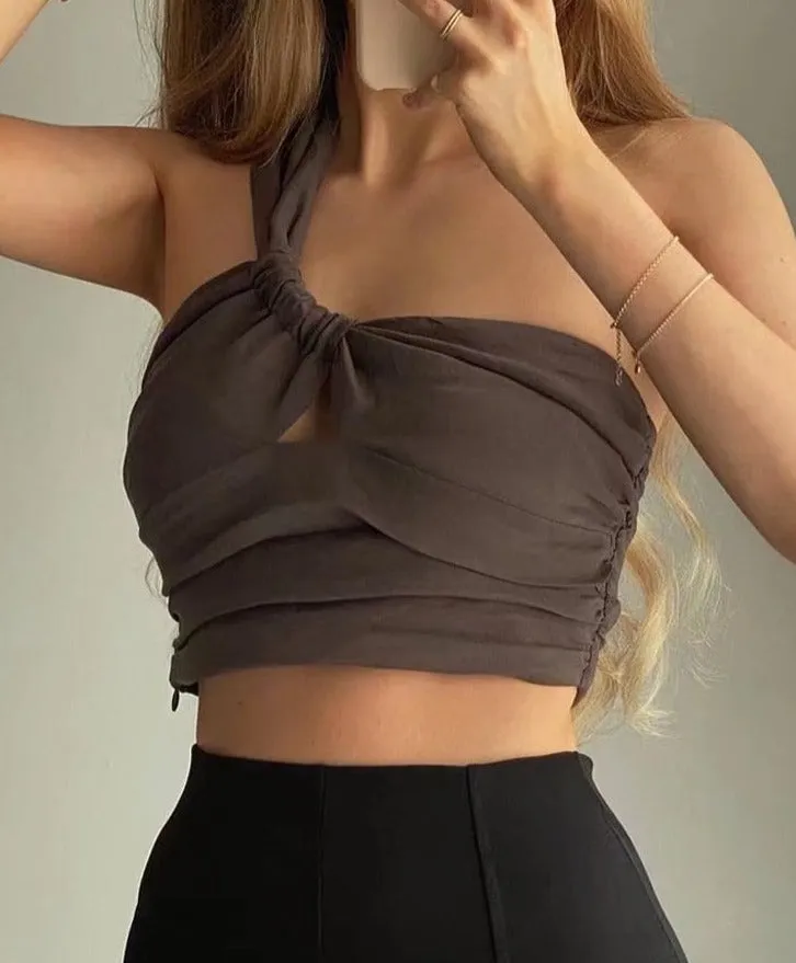 A&A Asymmetry One Shoulder Crop Top