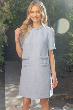 Aldis Braid Neck Double Pocket Tweed VOY Dress