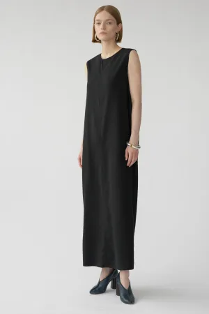 BARRY DRESS - BLACK - RAW SILK