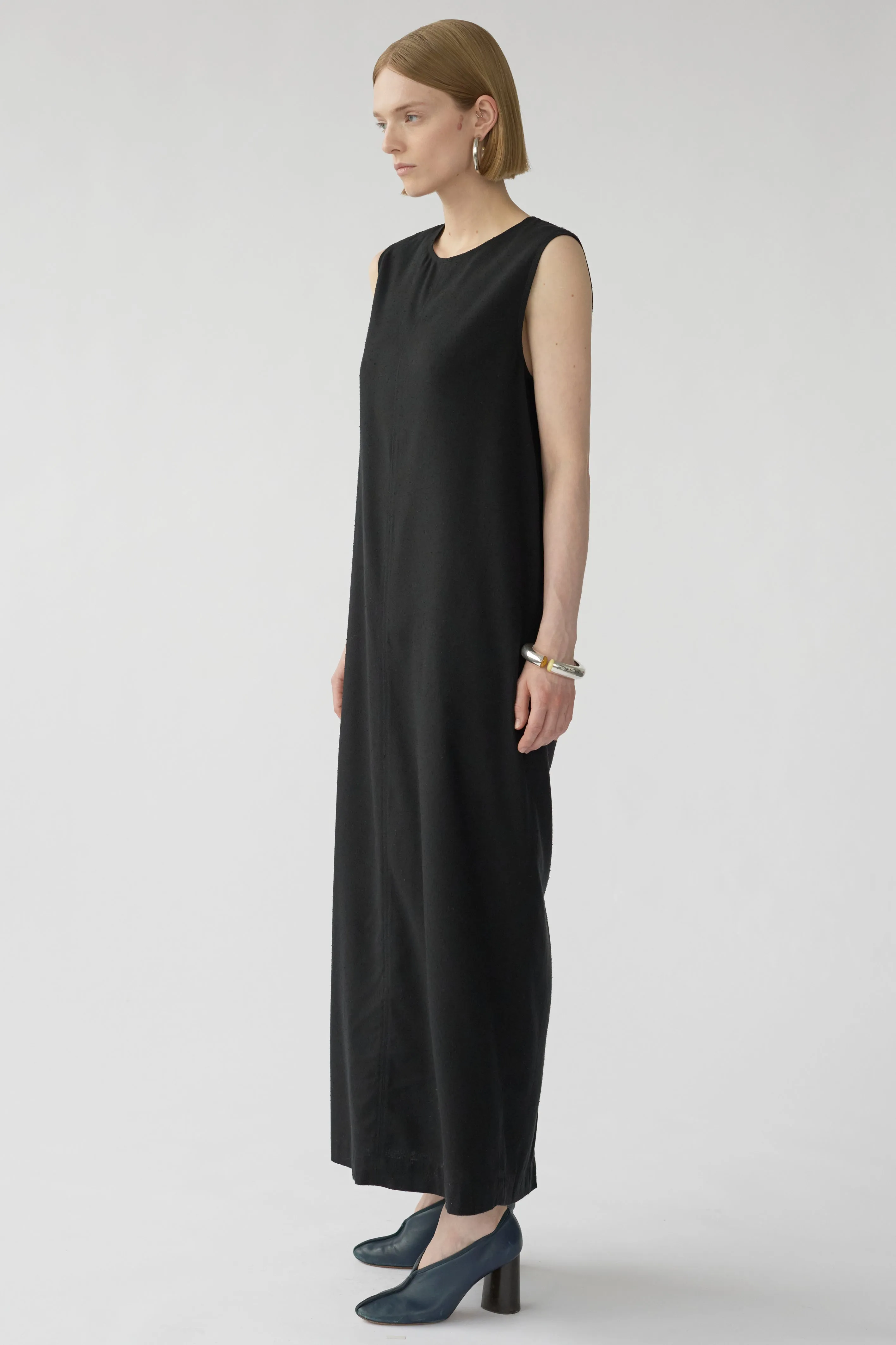 BARRY DRESS - BLACK - RAW SILK