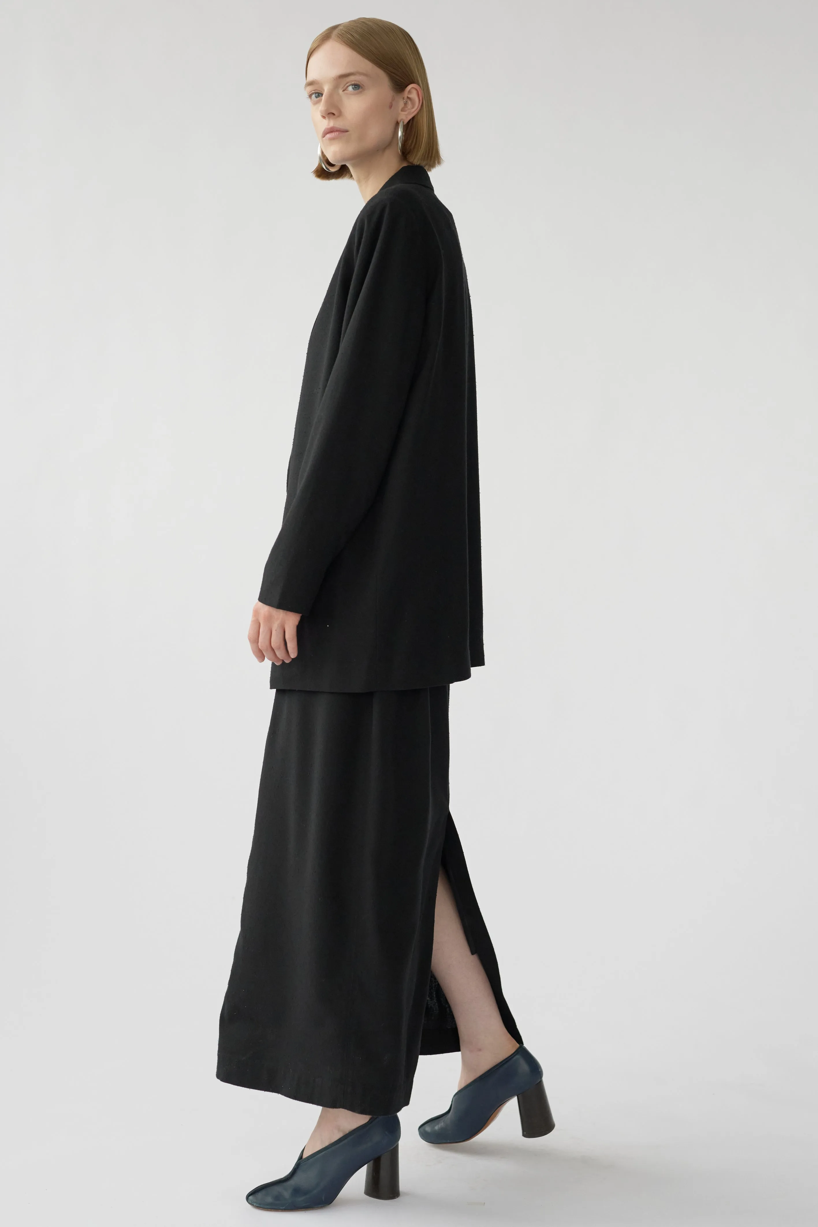 BARRY DRESS - BLACK - RAW SILK