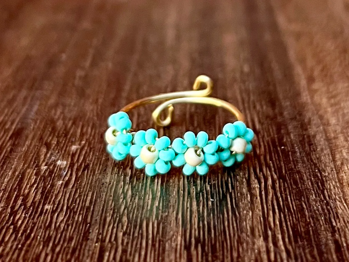 Beaded Daisy Rings