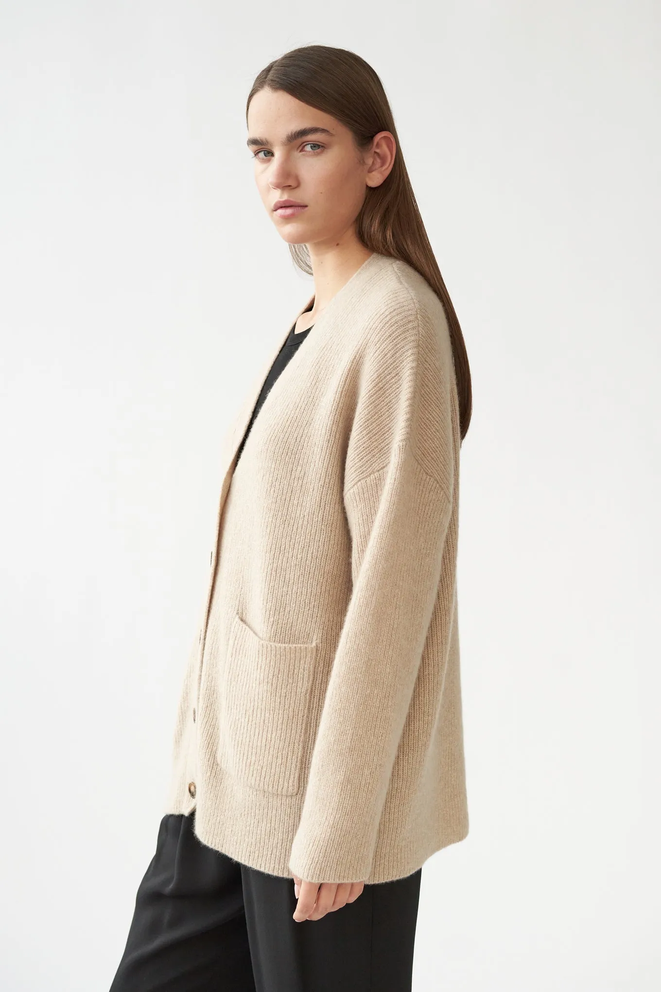 BEN CARDIGAN - JUTE - SILK/CASHMERE