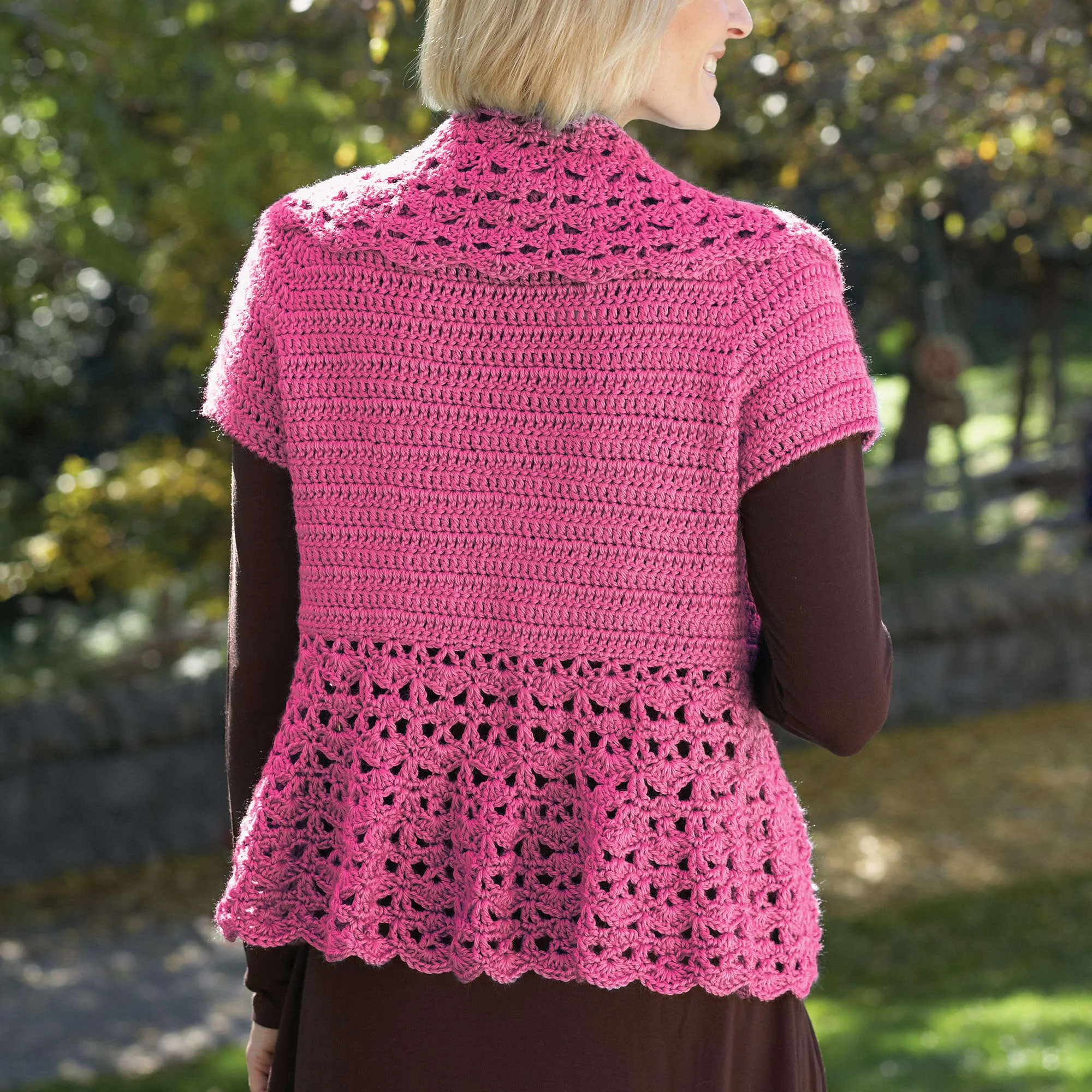 Bernat Crochet Vest With Shawl Collar