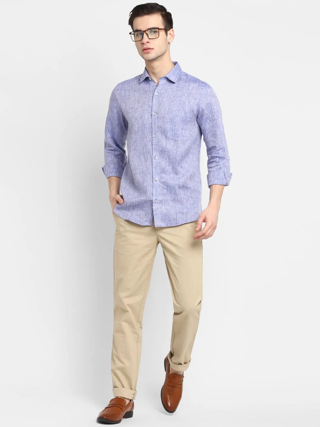 Blue Slim Fit Formal Shirt