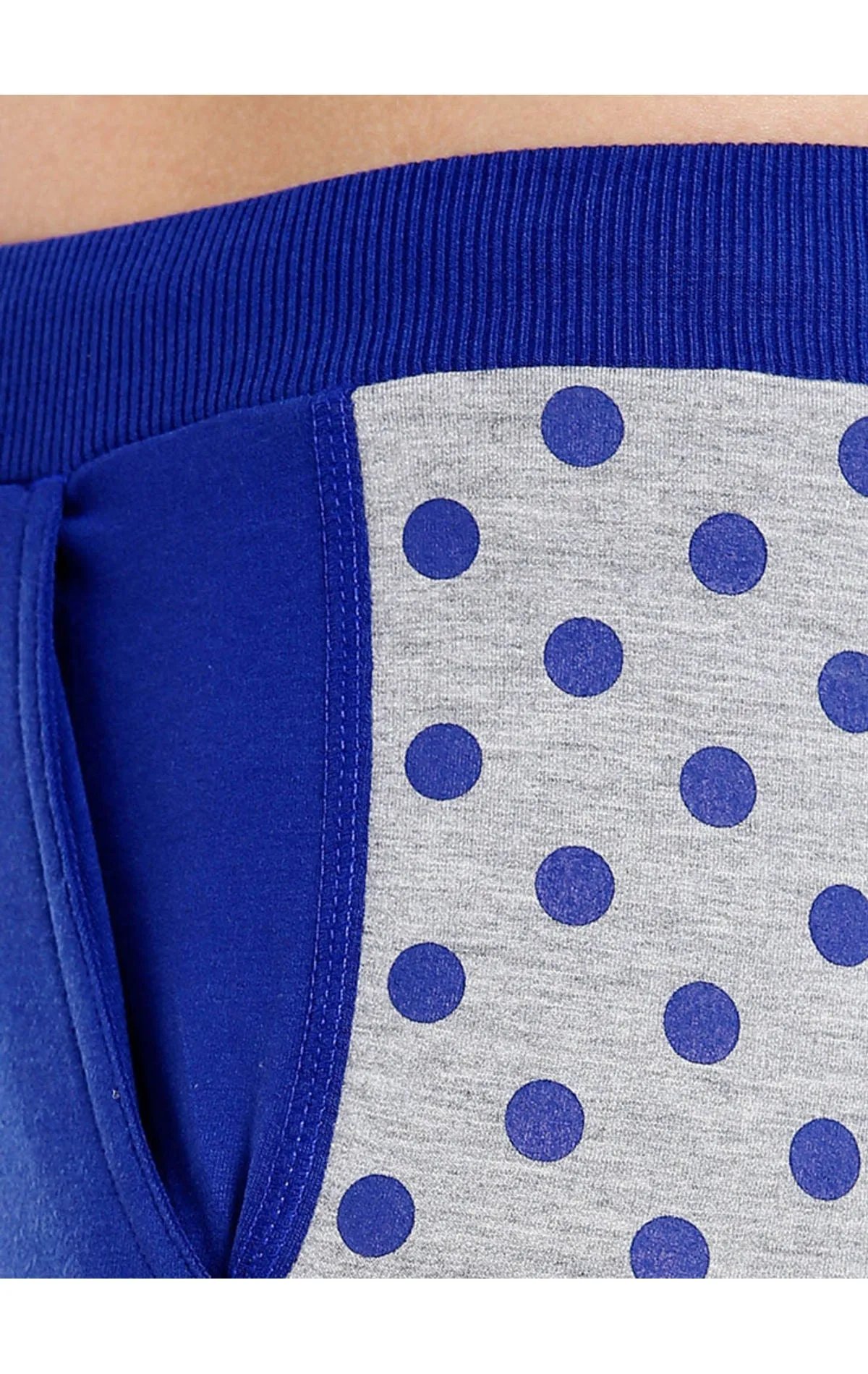 Bodyactive Women Fashion Polka Dots Trackpant in Royal Blue Colour-LL14-RBL