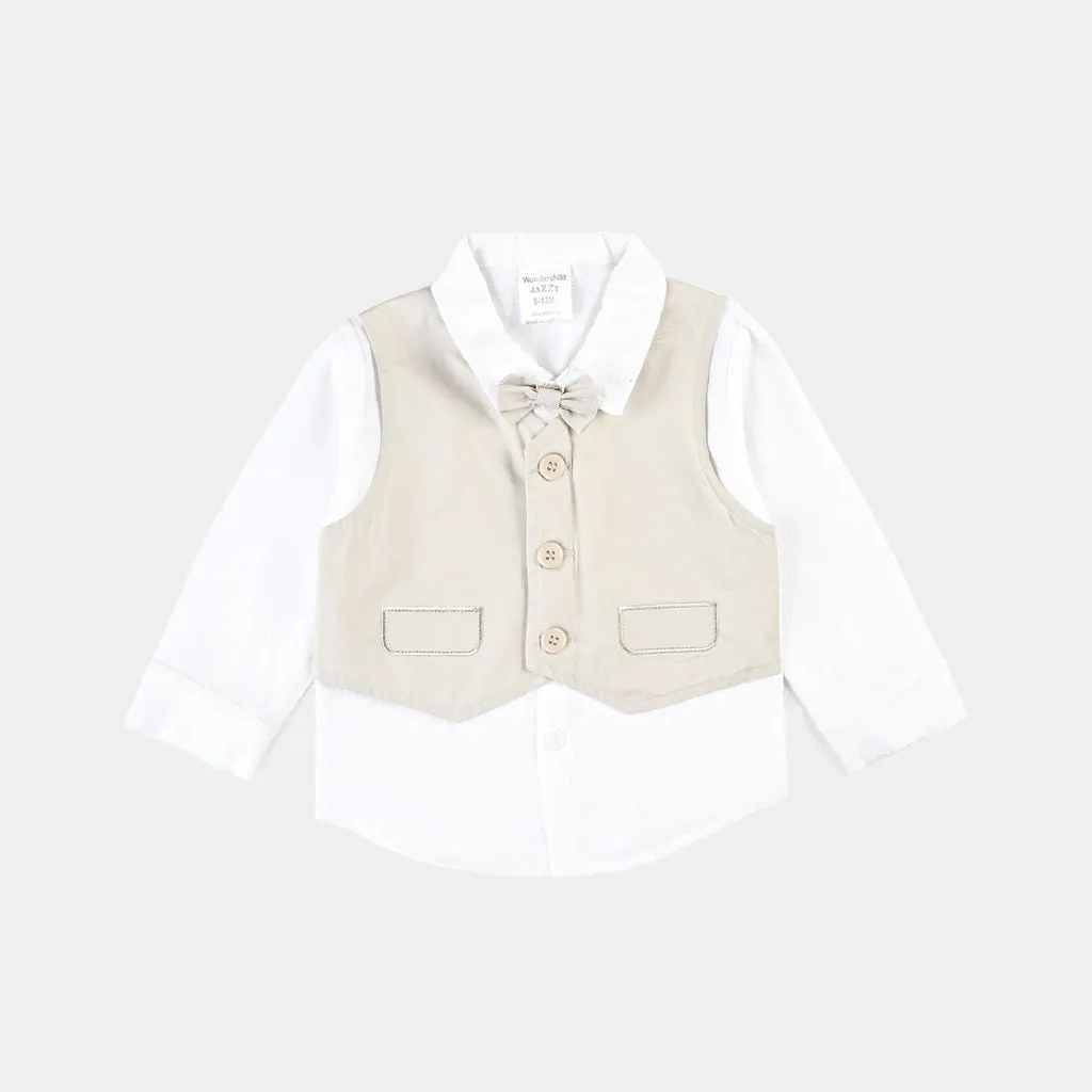 Boys 2PC Suit-Cream/White