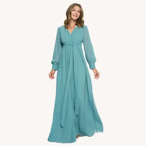 Bubble Sleeves Maxi Dress