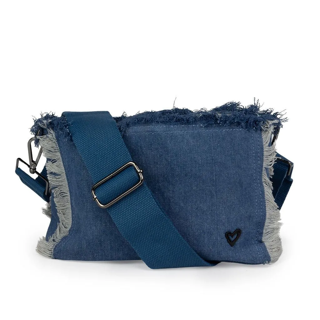 Canvas Fringe Crossbody - Denim