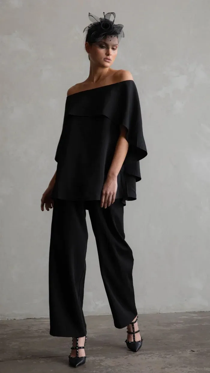 CAZINC THE LABEL MANHATTAN OFF THE SHOULDER TOP IN BLACK