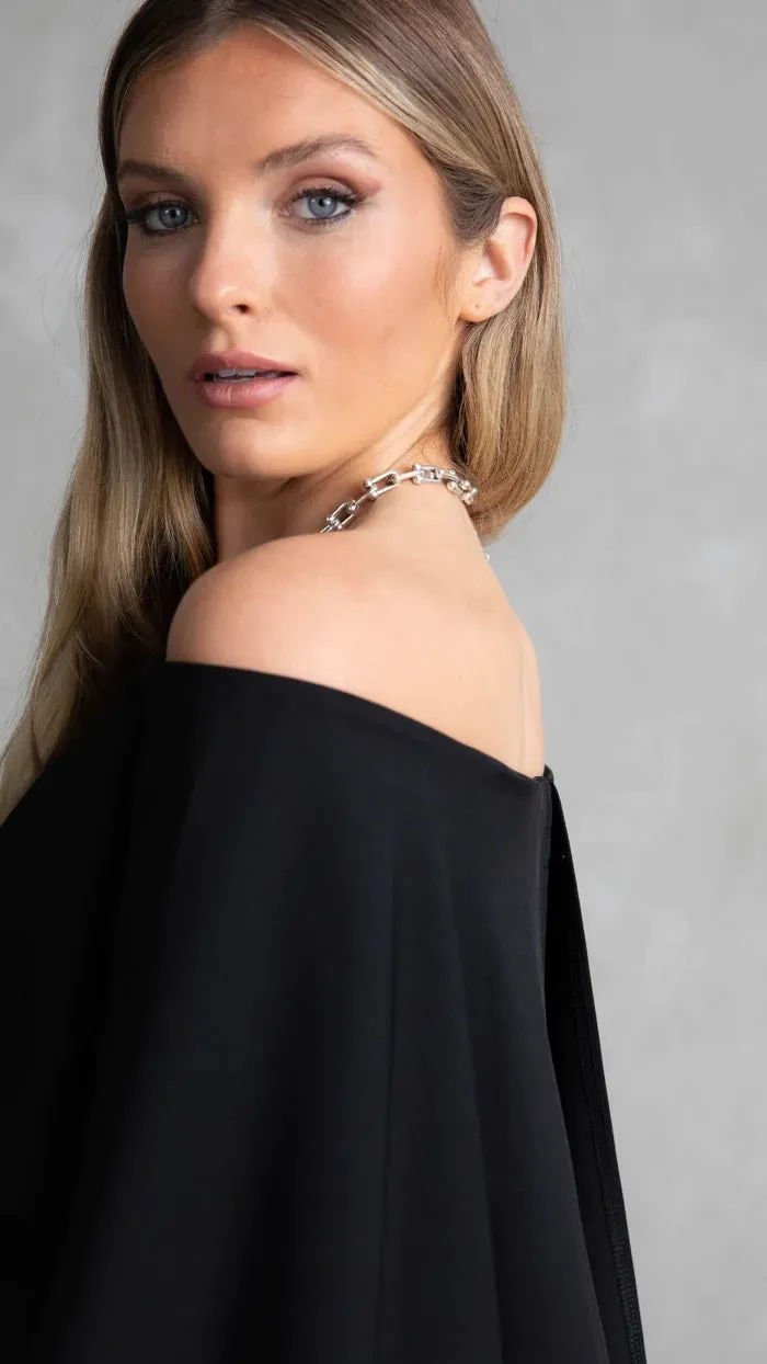 CAZINC THE LABEL MANHATTAN OFF THE SHOULDER TOP IN BLACK