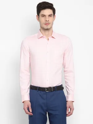 Checked Peach Slim Fit Formal Shirt