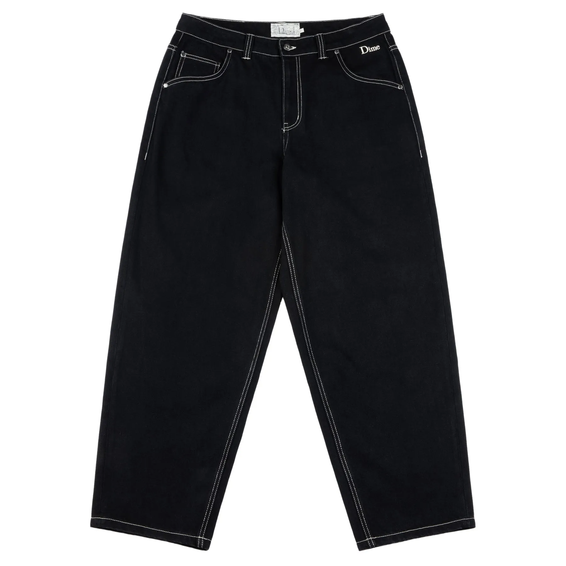 Classic Baggy Denim Pants - Black