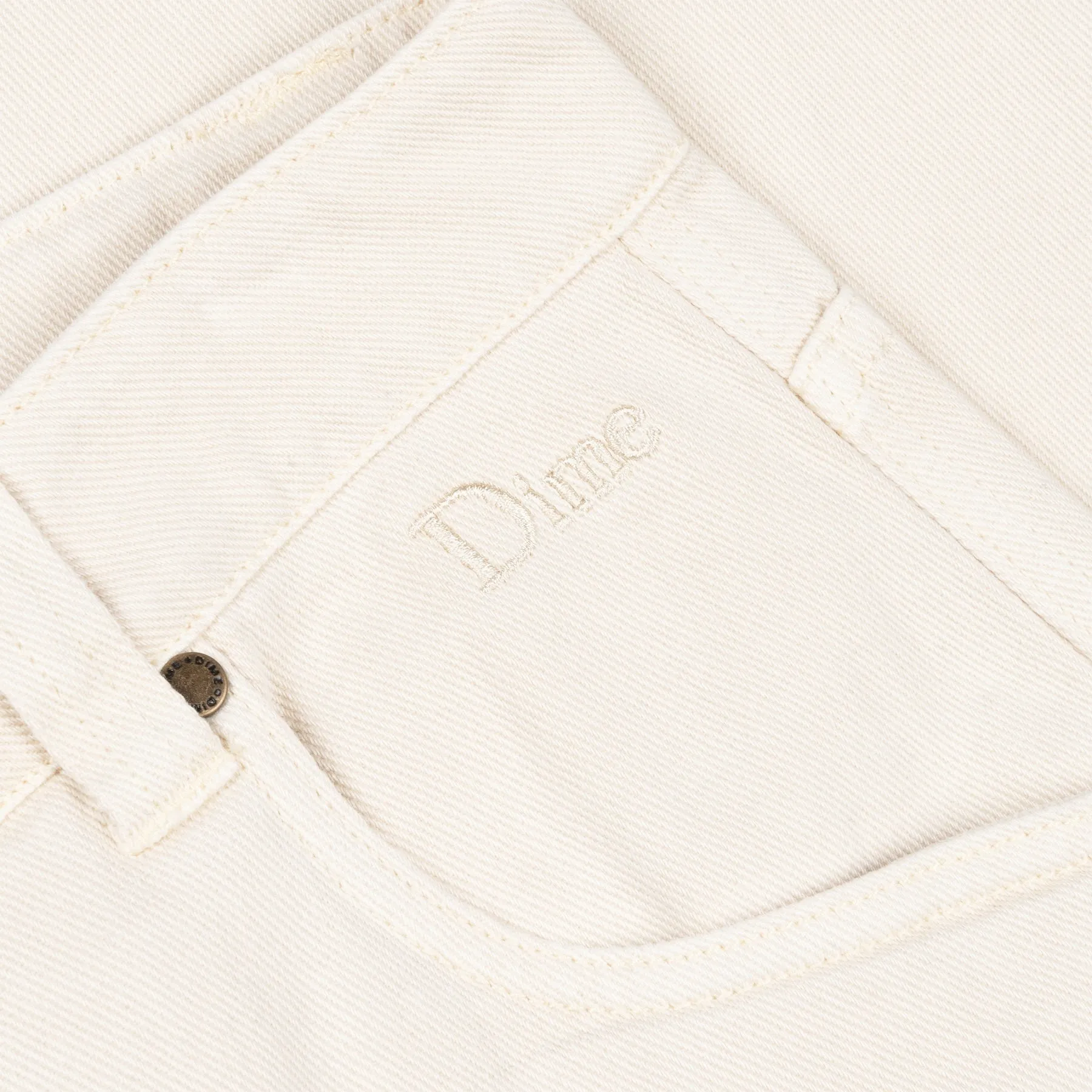 Classic Baggy Denim Pants - Warm White