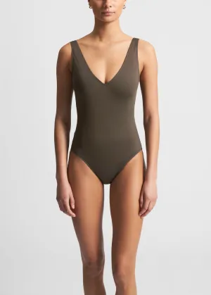 Comporta V-Neck Swimsuit Dusk Brown