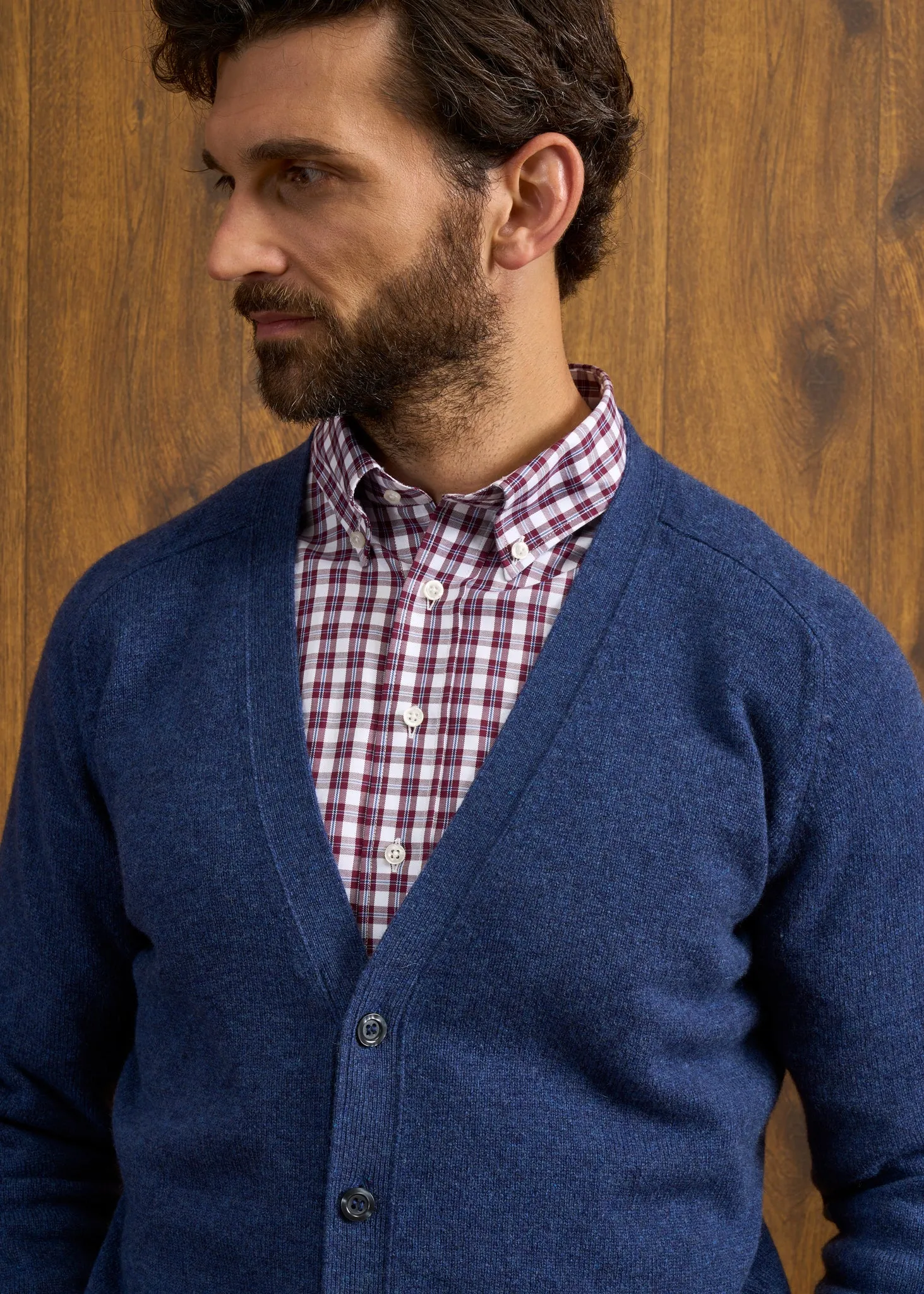 Cornwall Lambswool Cardigan in Rhapsody - Classic Fit