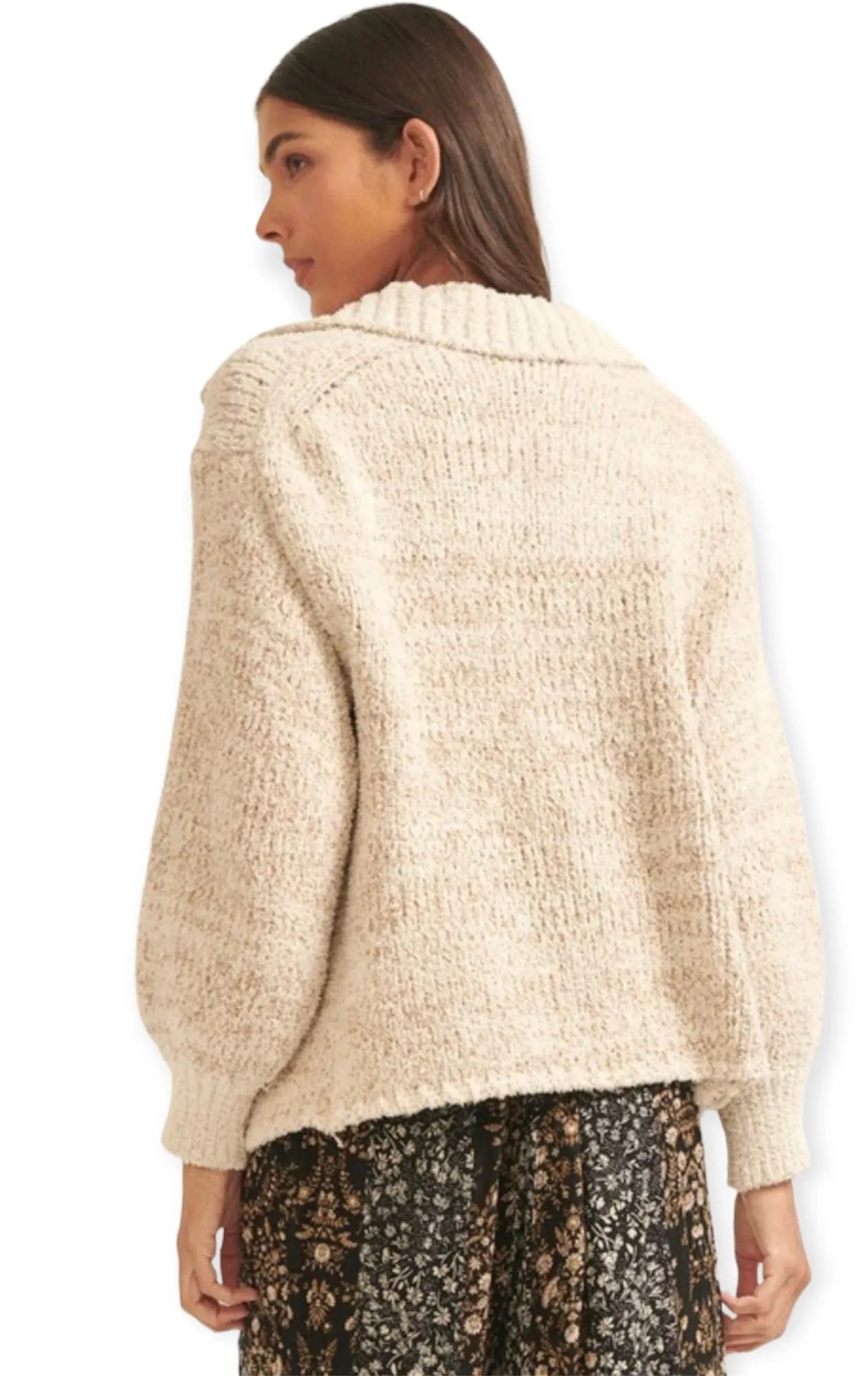 Cozy Soft Two-Tone Knit Cardigan