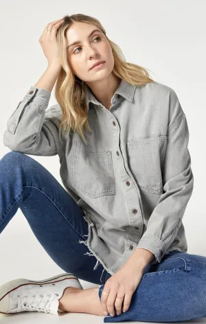 DINA DENIM SHIRT IN STONE NATURAL DYE