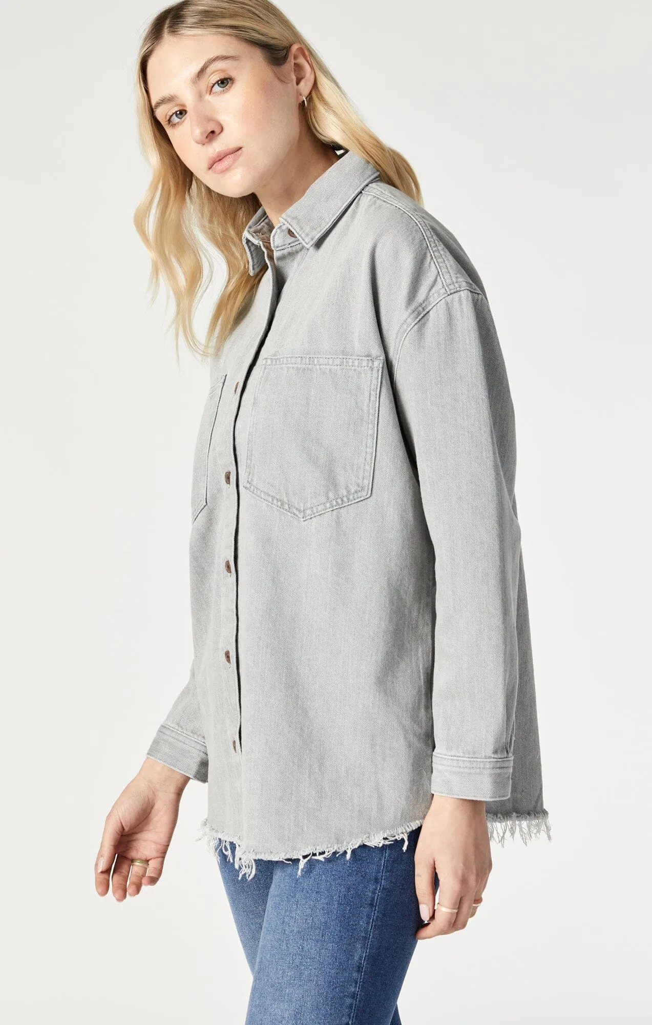 DINA DENIM SHIRT IN STONE NATURAL DYE