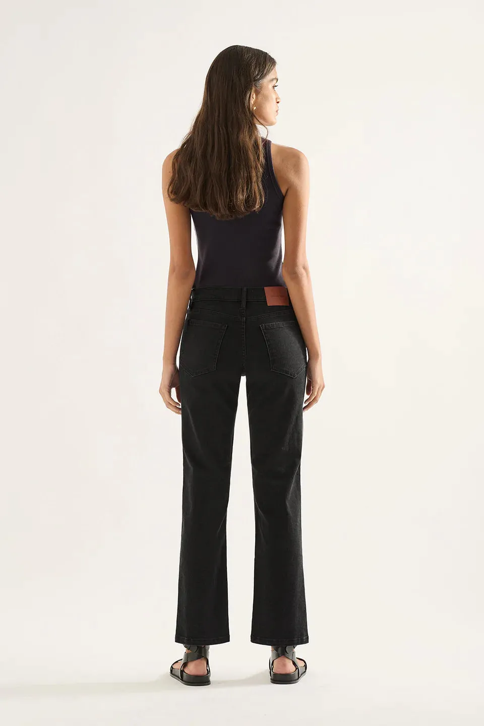 Elise Mid Straight Jean - Black