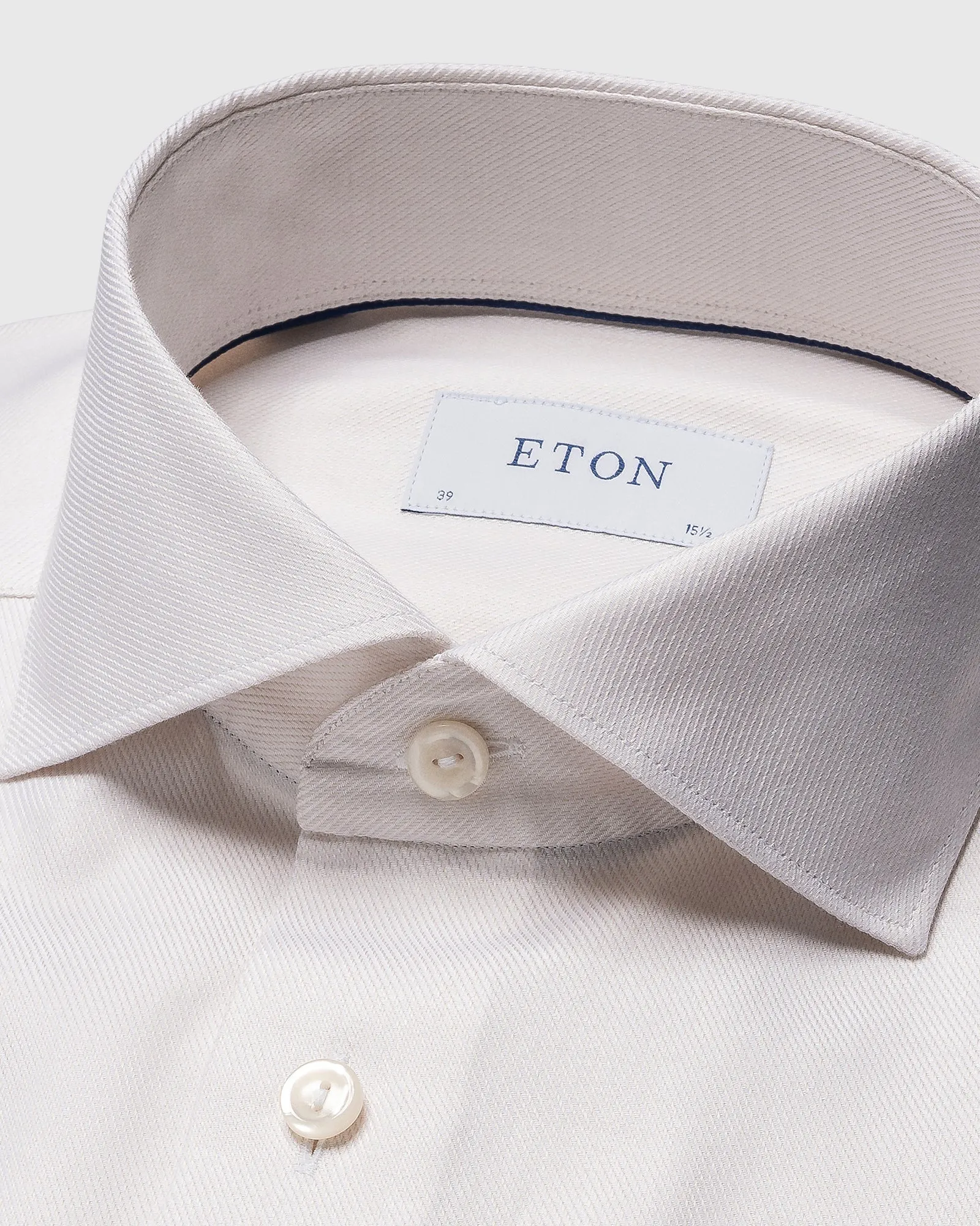 ETON 10001171702 LIGHT-TAUPE TEXTURED TWILL SLIM SC SHIRT