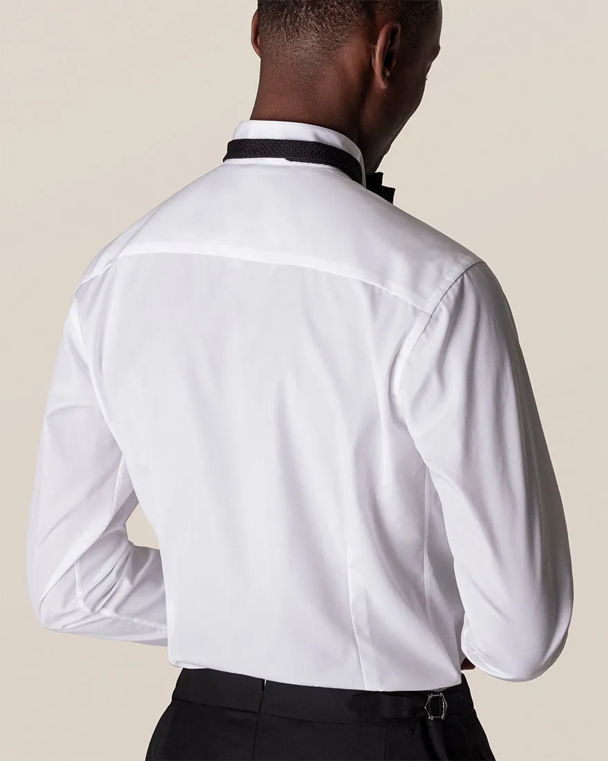 ETON 6315305100 WHITE FRENCH CUFF SLIM PLISSE TUXEDO EVENING SHIRT