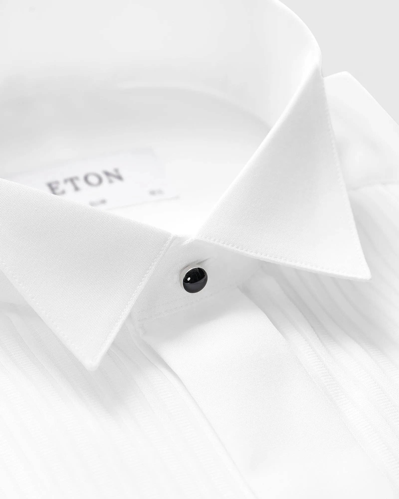 ETON 6315305100 WHITE FRENCH CUFF SLIM PLISSE TUXEDO EVENING SHIRT