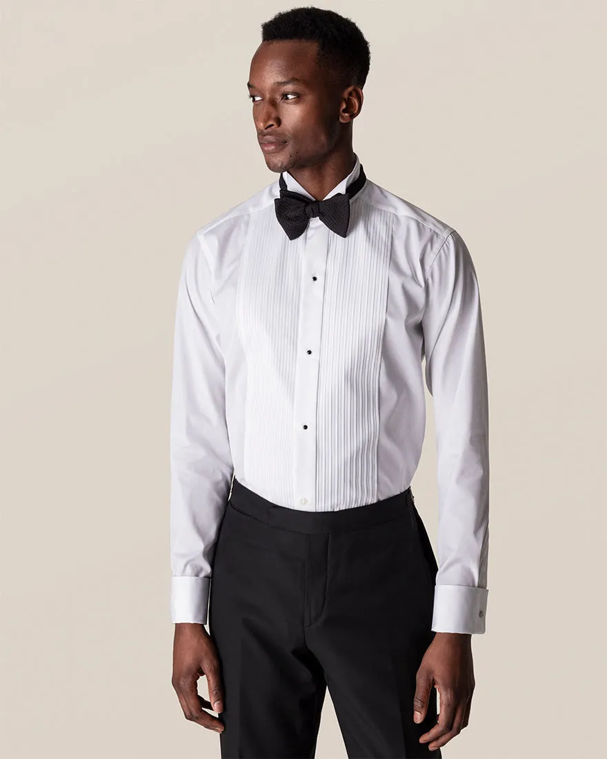 ETON 6315305100 WHITE FRENCH CUFF SLIM PLISSE TUXEDO EVENING SHIRT