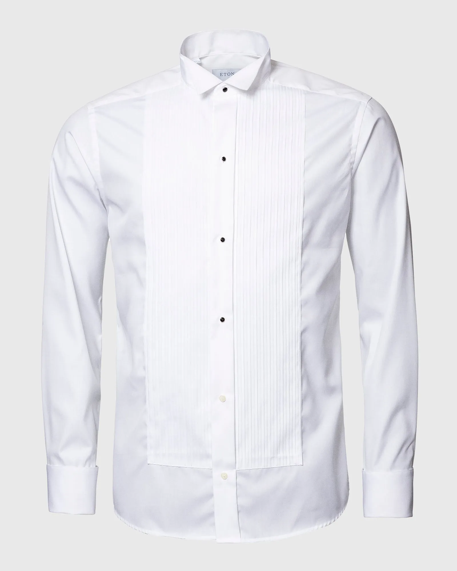 ETON 6315305100 WHITE FRENCH CUFF SLIM PLISSE TUXEDO EVENING SHIRT