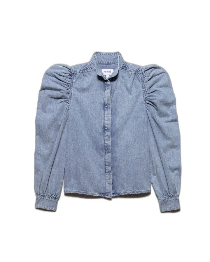 Frame Gillian Denim  Puff Sleeve Shirt