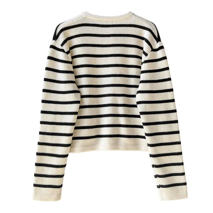 French Girl Striped Cardigan