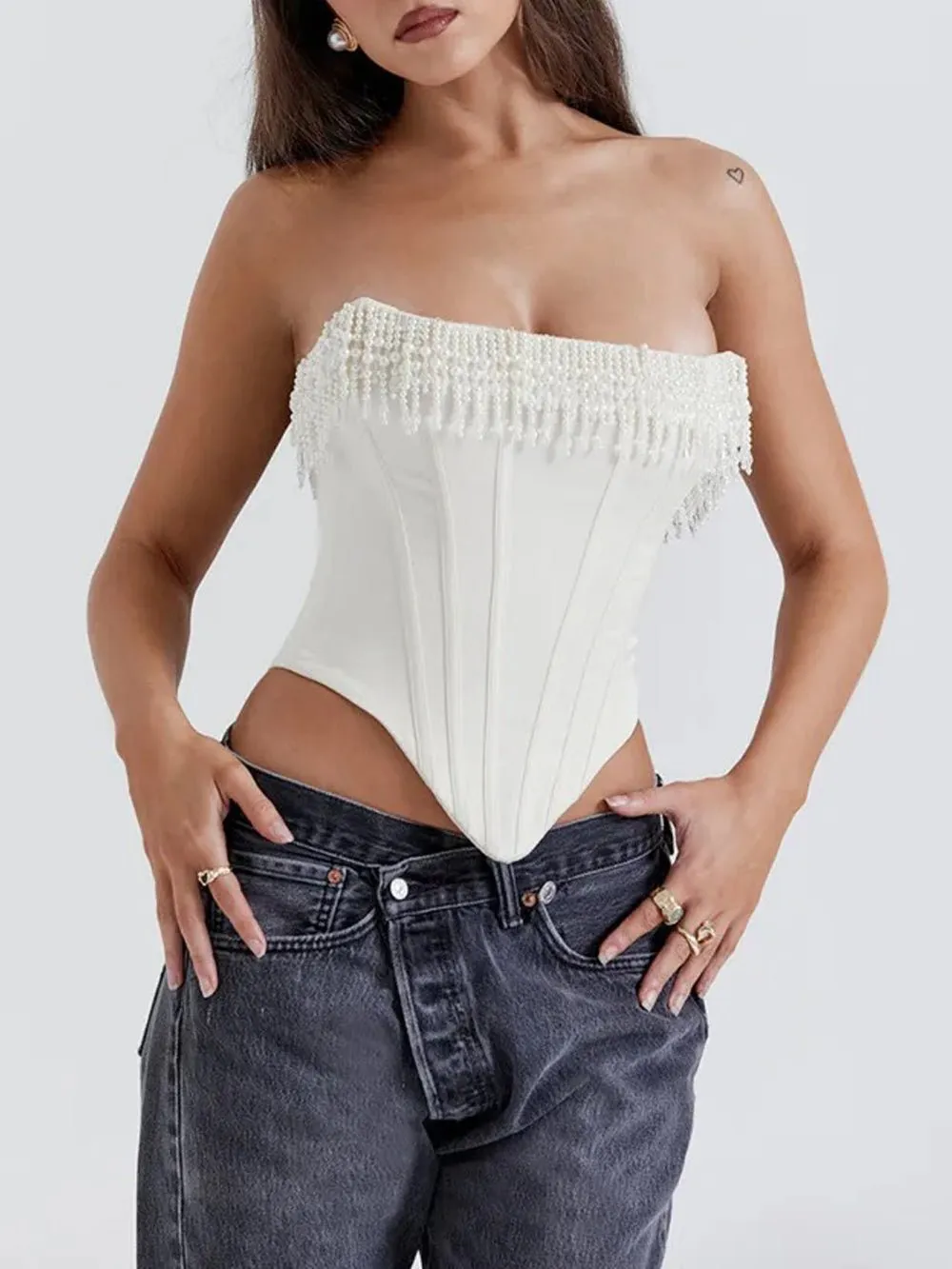 Gabrielle Off Shoulder Backless Crop Top