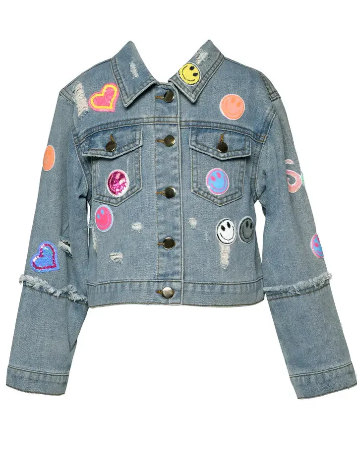 GBY Vintage Jean Jacket with Sequin Patches