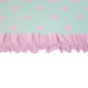 Girl's Mint/Pink Heart Ruffle Umbrella