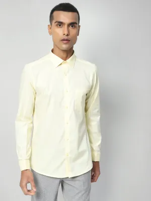 Giza Cotton Yellow Plain Full Sleeve Formal Shirt