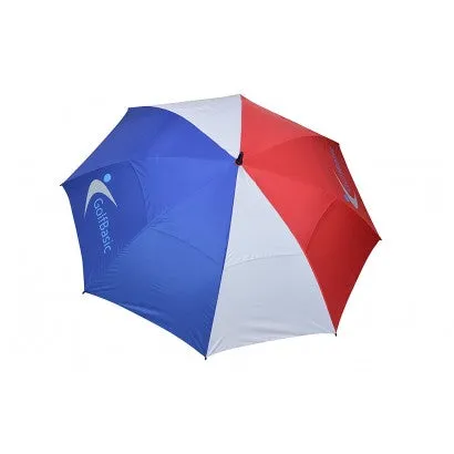 GolfBasic 60'' EP Coated Double Canopy Golf Umbrella (Red/White/Blue)