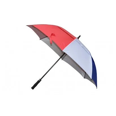 GolfBasic 60'' EP Coated Double Canopy Golf Umbrella (Red/White/Blue)