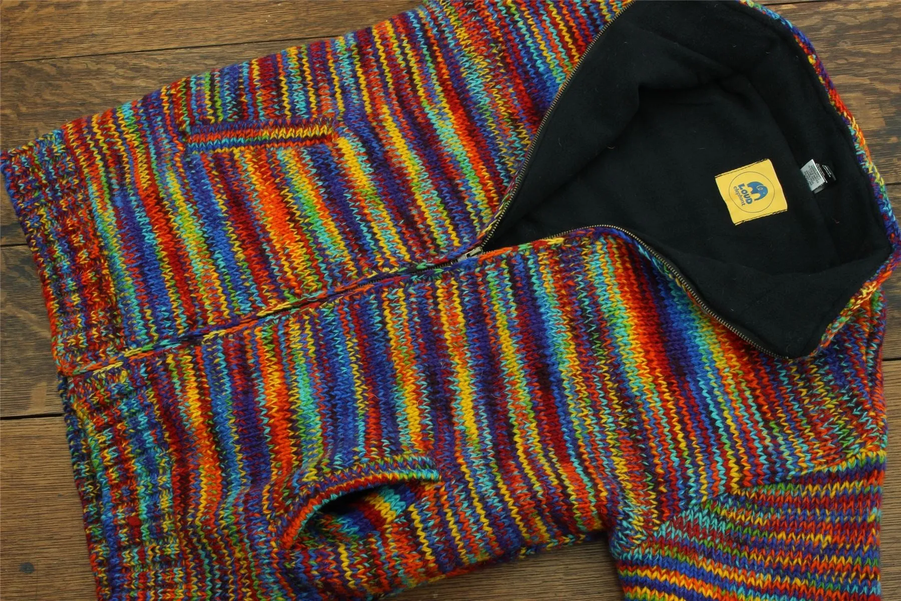 Hand Knitted Wool Jacket Cardigan - SD Rainbow