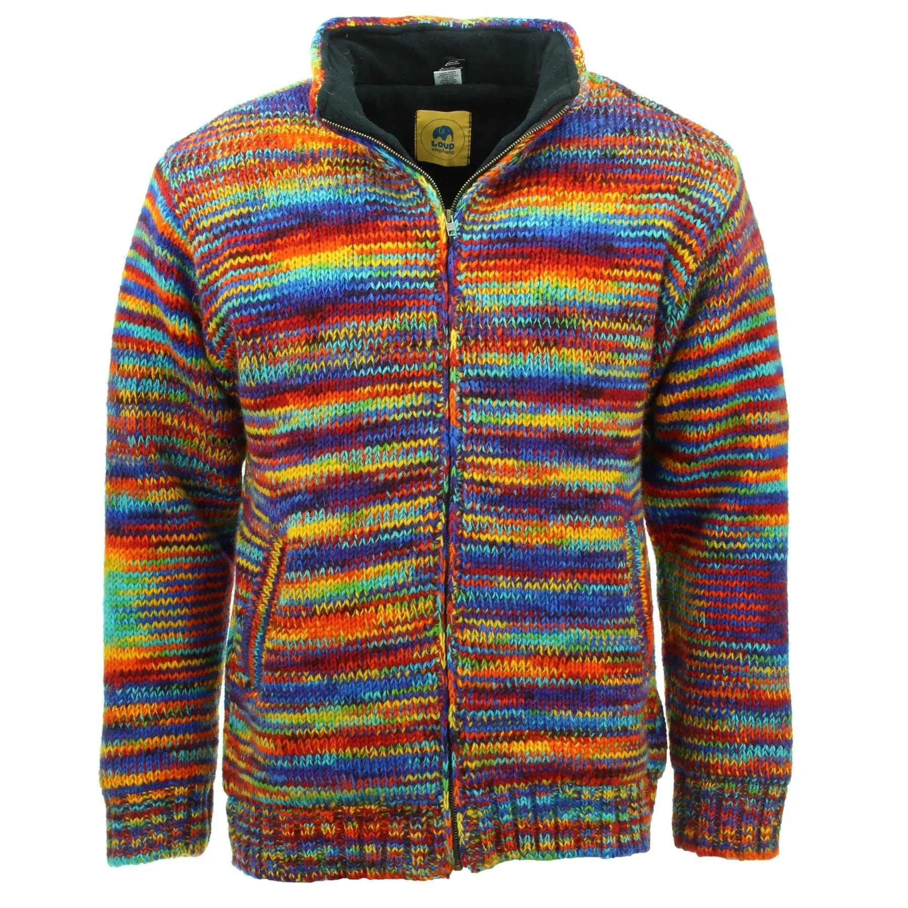 Hand Knitted Wool Jacket Cardigan - SD Rainbow