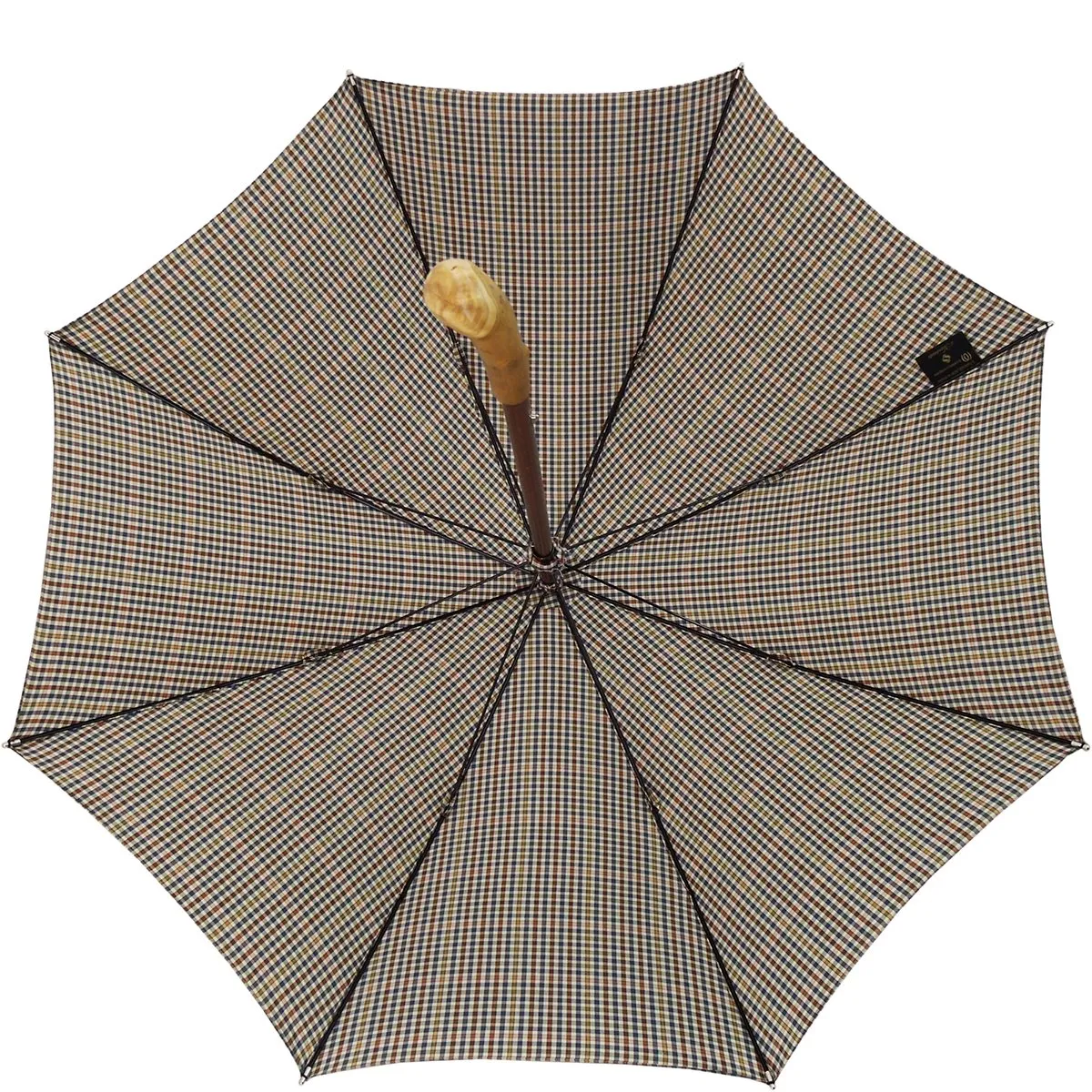 Handcrafted Cotton Umbrella - Natural Chestnut Root Handle