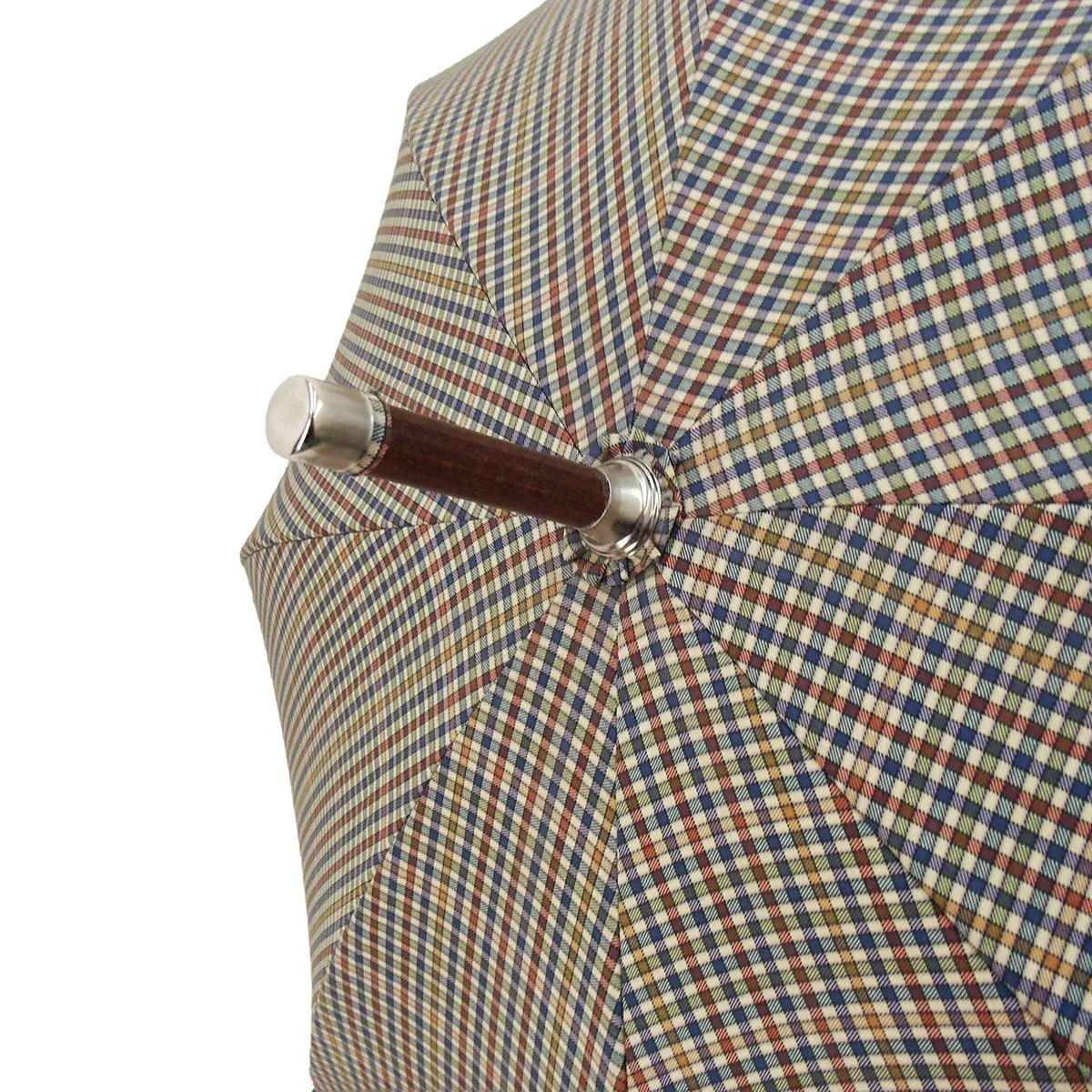 Handcrafted Cotton Umbrella - Natural Chestnut Root Handle