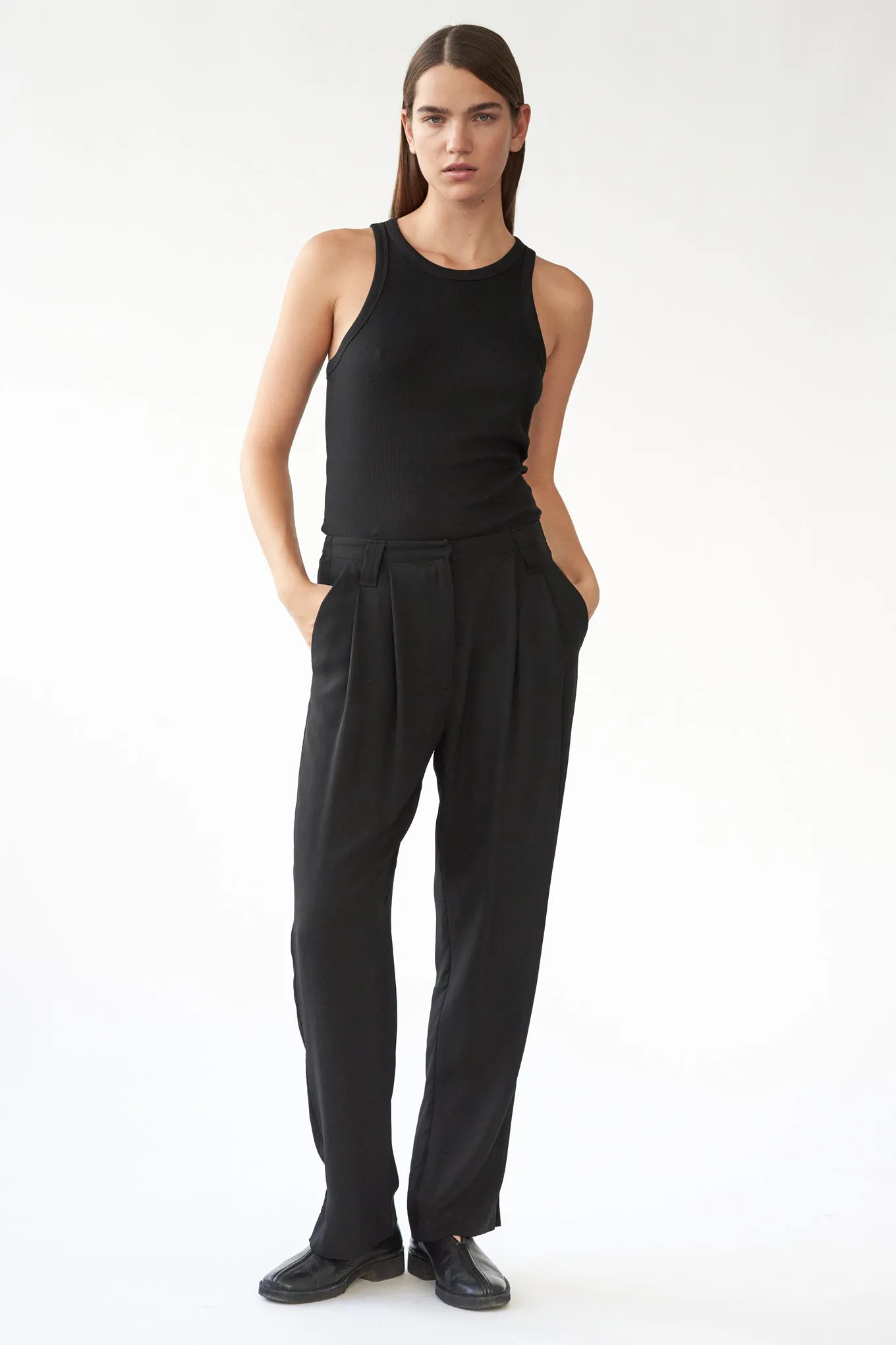 HARRY PANTS - BLACK - SILK GEORGETTE