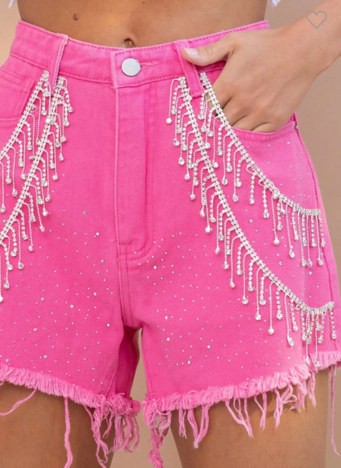 Hot Pink Gem Rhinestone shorts