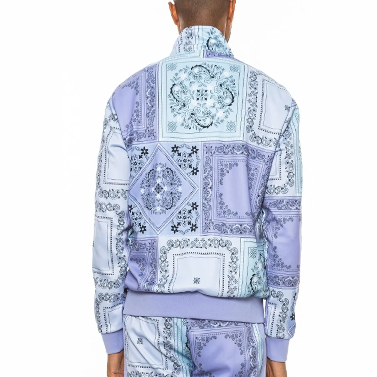 Lavender Paisley Print Track Jacket