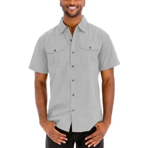 Light Grey Two Pocket Button Down Shirt