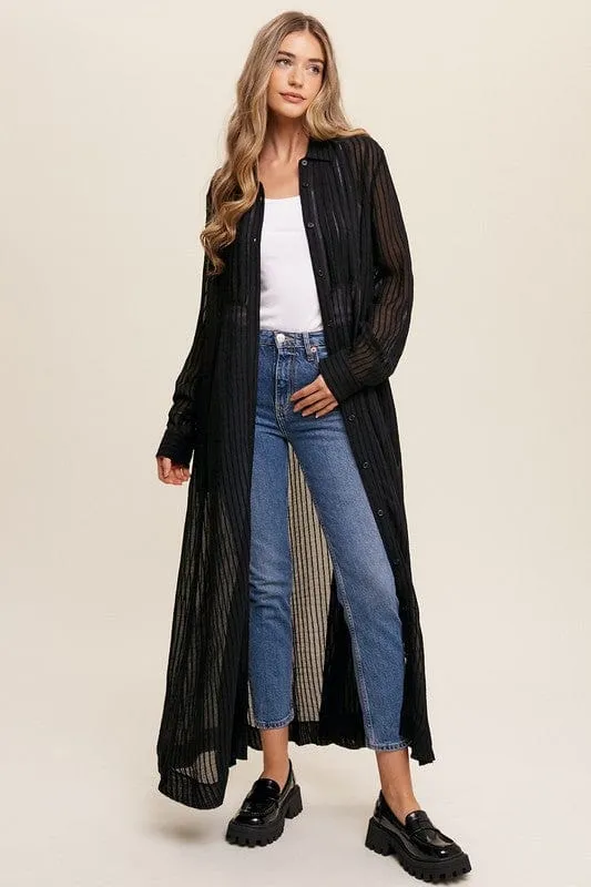 Long Button Down Shirt Maxi Dress *Online Only*