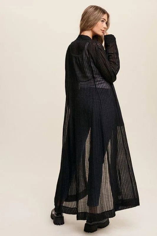 Long Button Down Shirt Maxi Dress *Online Only*