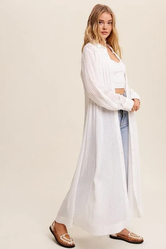 Long Button Down Shirt Maxi Dress *Online Only*